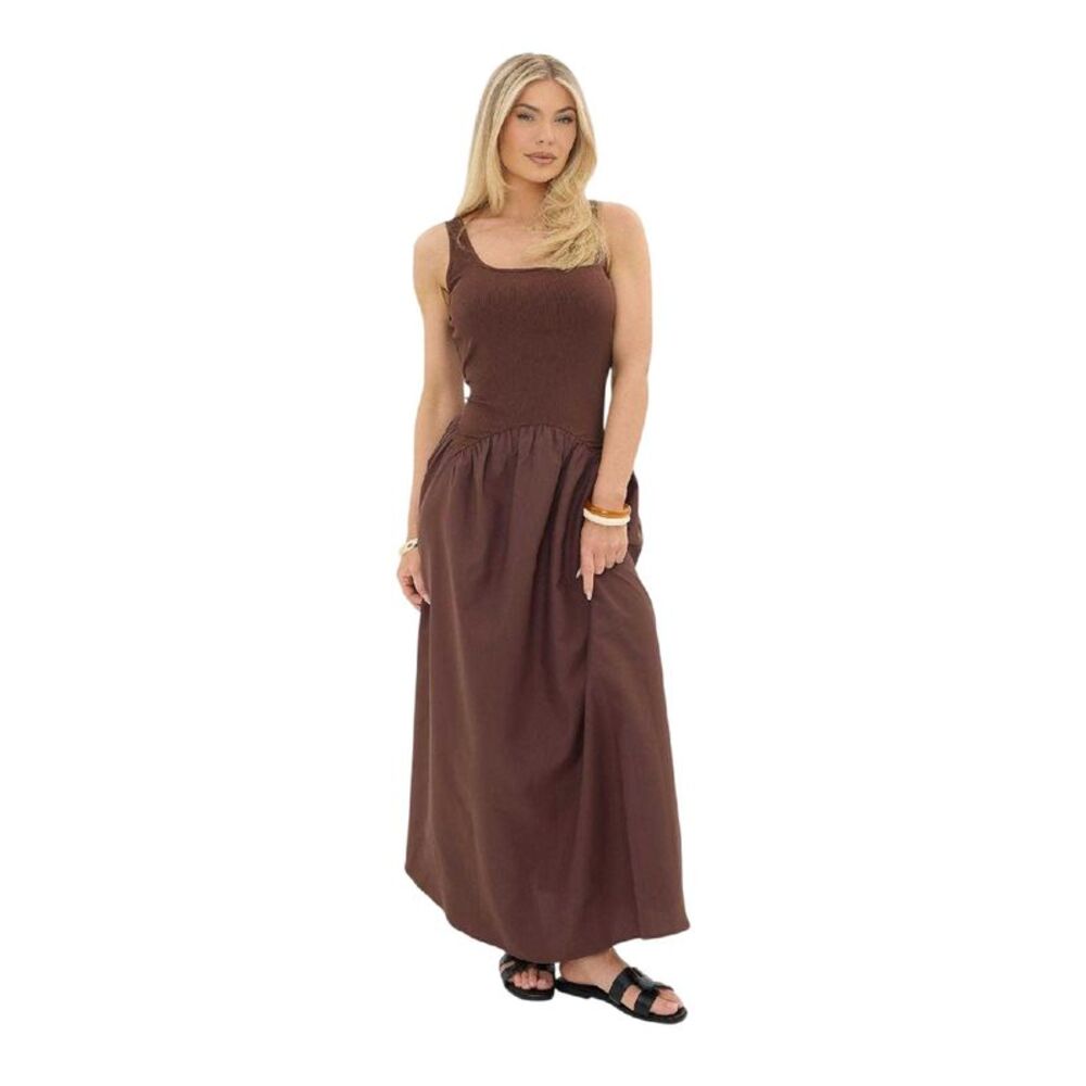 I Saw It First Womens/Ladies Scoop Neck Maxi Dress / Brown